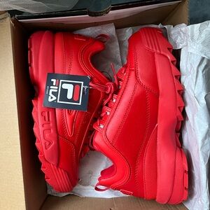 Fila DISRUPTOR II Premium Crimson red Athletic Shoes BRAND NEW with box